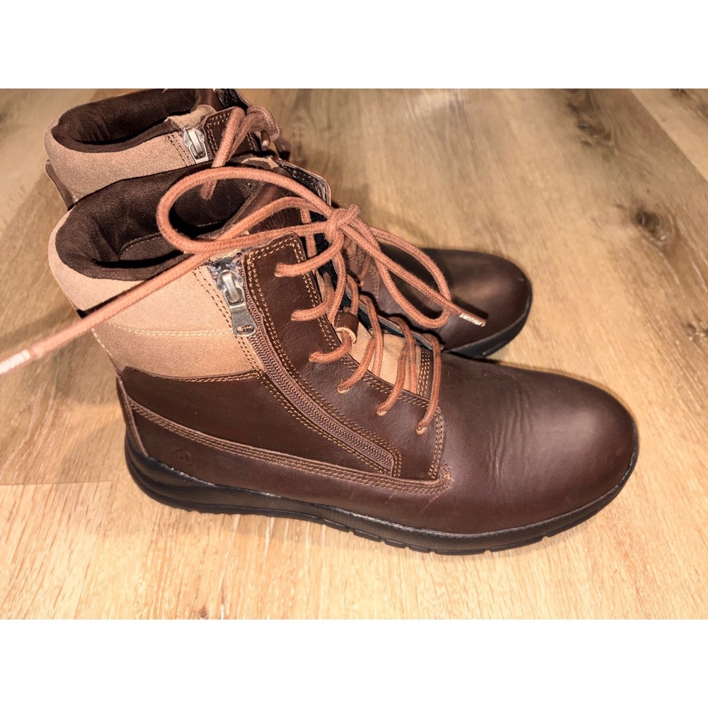 Anodyne No. 90 Brown Leather Dual Zip Trail Boots‎ Mens 11 M090-20-M-110